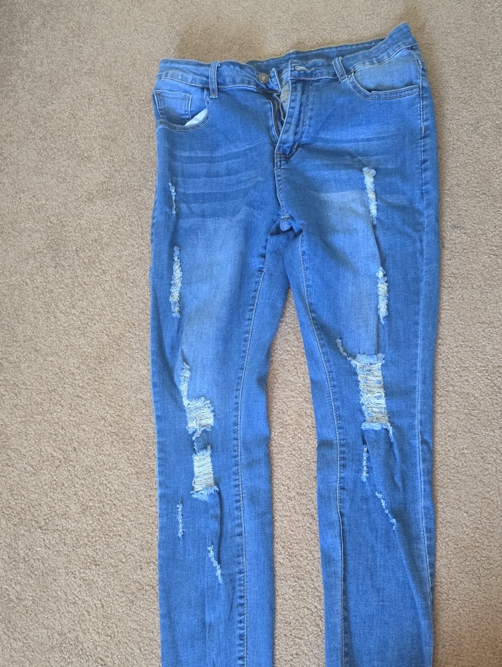 Distressed Blue Women's Skinny Jeans